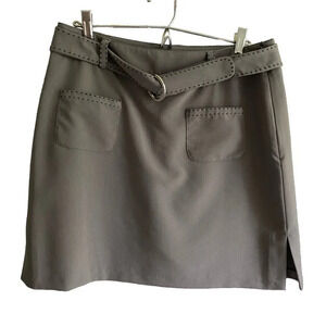 TEHAMA Gray Activewear Mini Tennis Belted Golf  Skirt Skort Size 8
